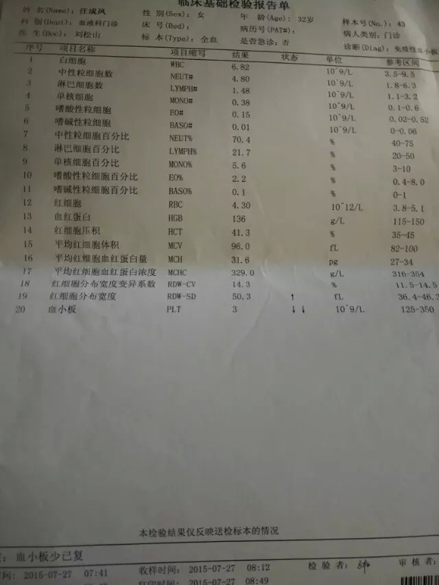 7月27血常规检查单