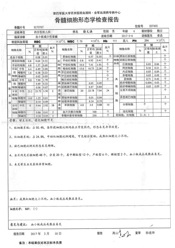 2017年3月6日骨穿
